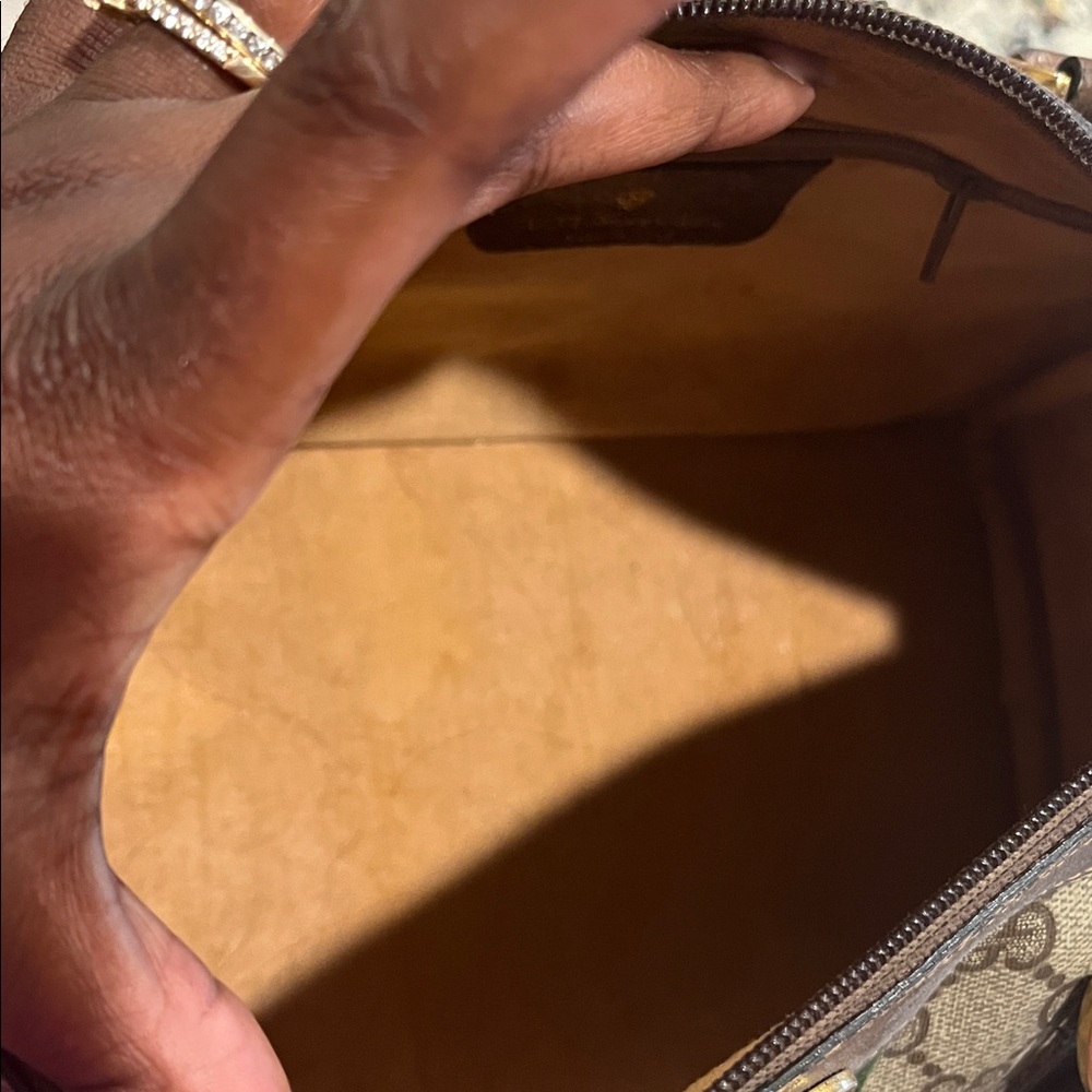 Gucci Beige and Brown Monogram Satchel - Picture 5 of 9